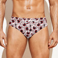Creepy Red Eyeball Pattern Print Men's Swim Briefs