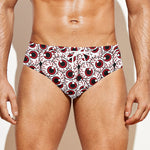 Creepy Red Eyeball Pattern Print Men's Swim Briefs