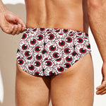 Creepy Red Eyeball Pattern Print Men's Swim Briefs
