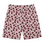 Creepy Red Eyeball Pattern Print Men's Swim Trunks