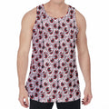 Creepy Red Eyeball Pattern Print Men's Velvet Tank Top