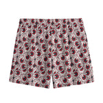 Creepy Red Eyeball Pattern Print Mesh Shorts