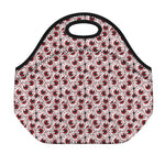 Creepy Red Eyeball Pattern Print Neoprene Lunch Bag