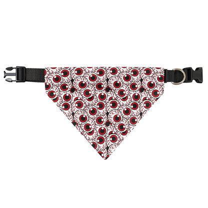Creepy Red Eyeball Pattern Print Over The Collar Dog Bandana