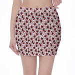 Creepy Red Eyeball Pattern Print Pencil Mini Skirt