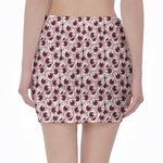 Creepy Red Eyeball Pattern Print Pencil Mini Skirt