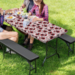 Creepy Red Eyeball Pattern Print Picnic Table Cover