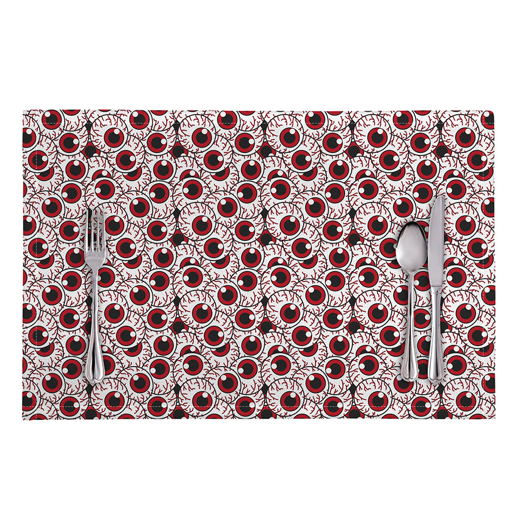 Creepy Red Eyeball Pattern Print Placemat