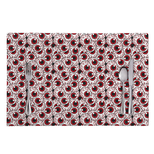 Creepy Red Eyeball Pattern Print Placemat