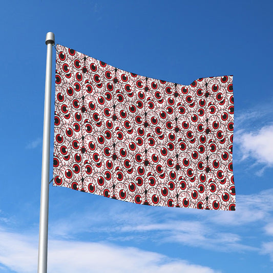 Creepy Red Eyeball Pattern Print Polyester Flag