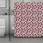 Creepy Red Eyeball Pattern Print Polyester Shower Curtain