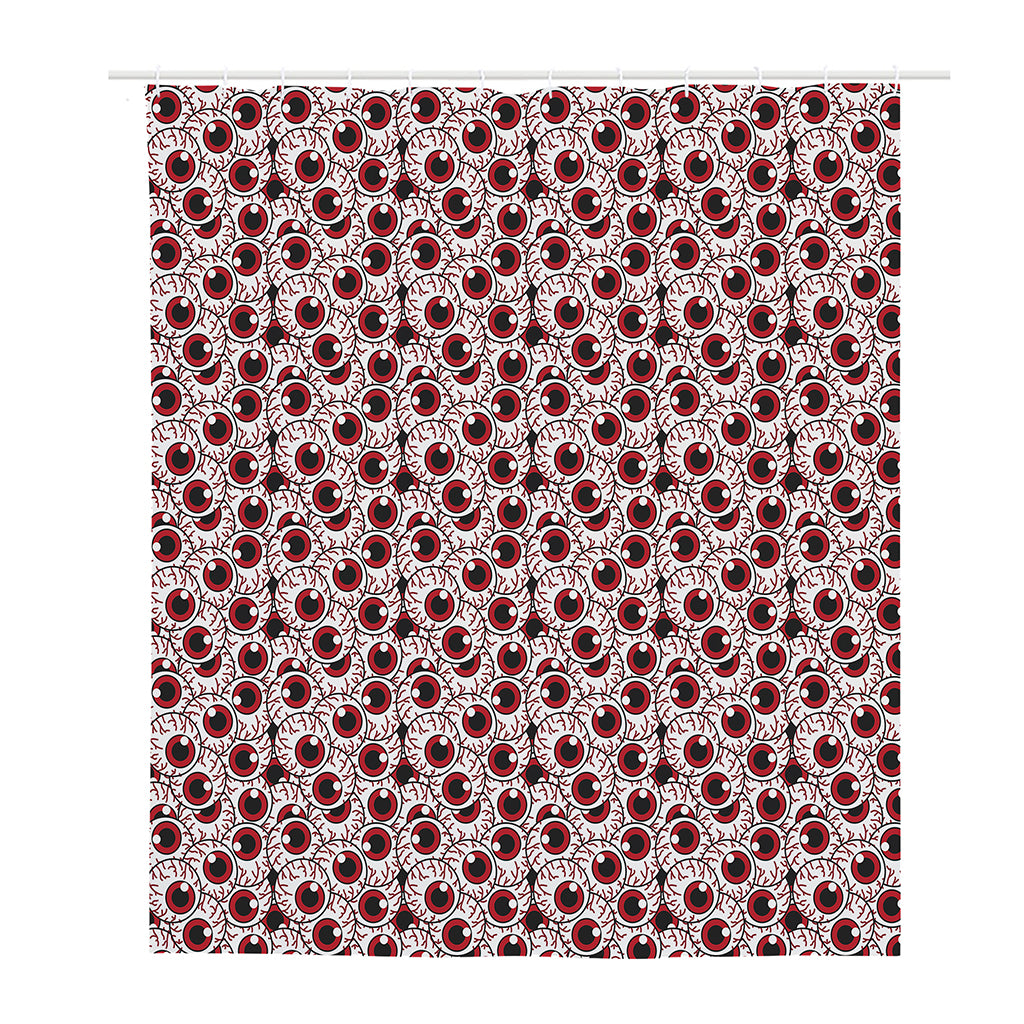 Creepy Red Eyeball Pattern Print Polyester Shower Curtain
