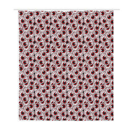 Creepy Red Eyeball Pattern Print Polyester Shower Curtain