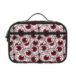 Creepy Red Eyeball Pattern Print Portable Lunch Bag