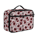 Creepy Red Eyeball Pattern Print Portable Lunch Bag