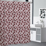 Creepy Red Eyeball Pattern Print Premium Shower Curtain