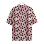 Creepy Red Eyeball Pattern Print Rayon Hawaiian Shirt
