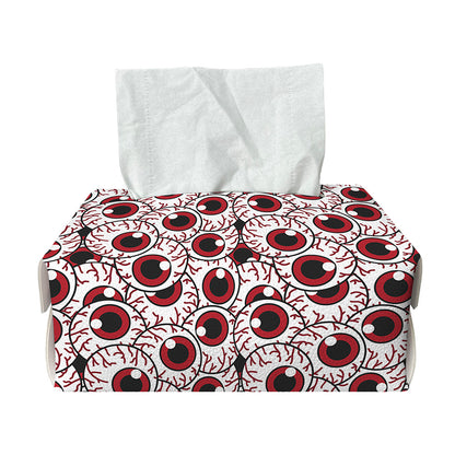 Creepy Red Eyeball Pattern Print Rectangle Tissue Box Cover