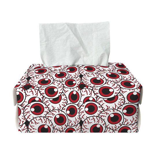 Creepy Red Eyeball Pattern Print Rectangle Tissue Box Cover