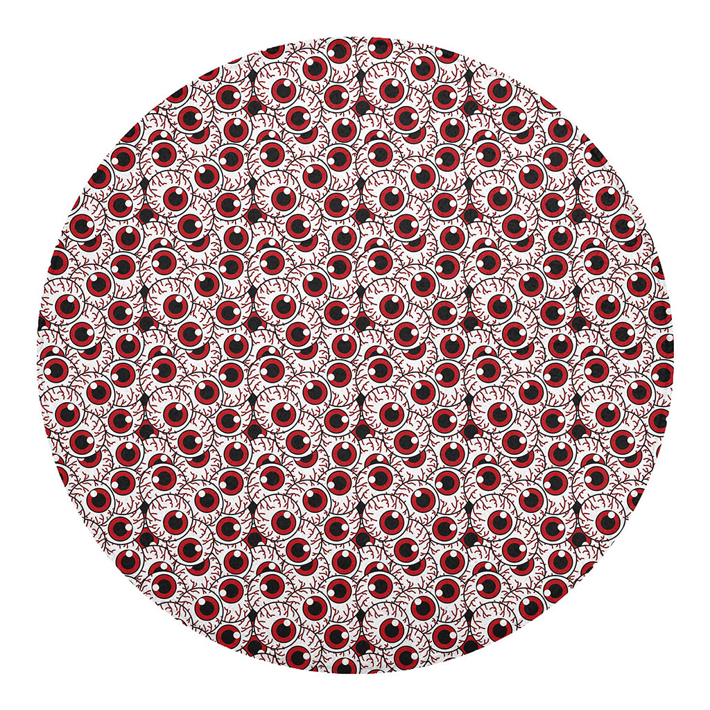 Creepy Red Eyeball Pattern Print Round Blanket