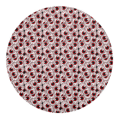 Creepy Red Eyeball Pattern Print Round Blanket