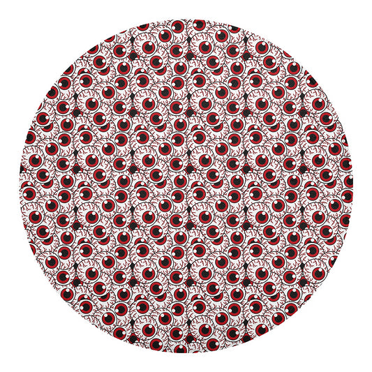 Creepy Red Eyeball Pattern Print Round Blanket