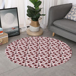 Creepy Red Eyeball Pattern Print Round Rug