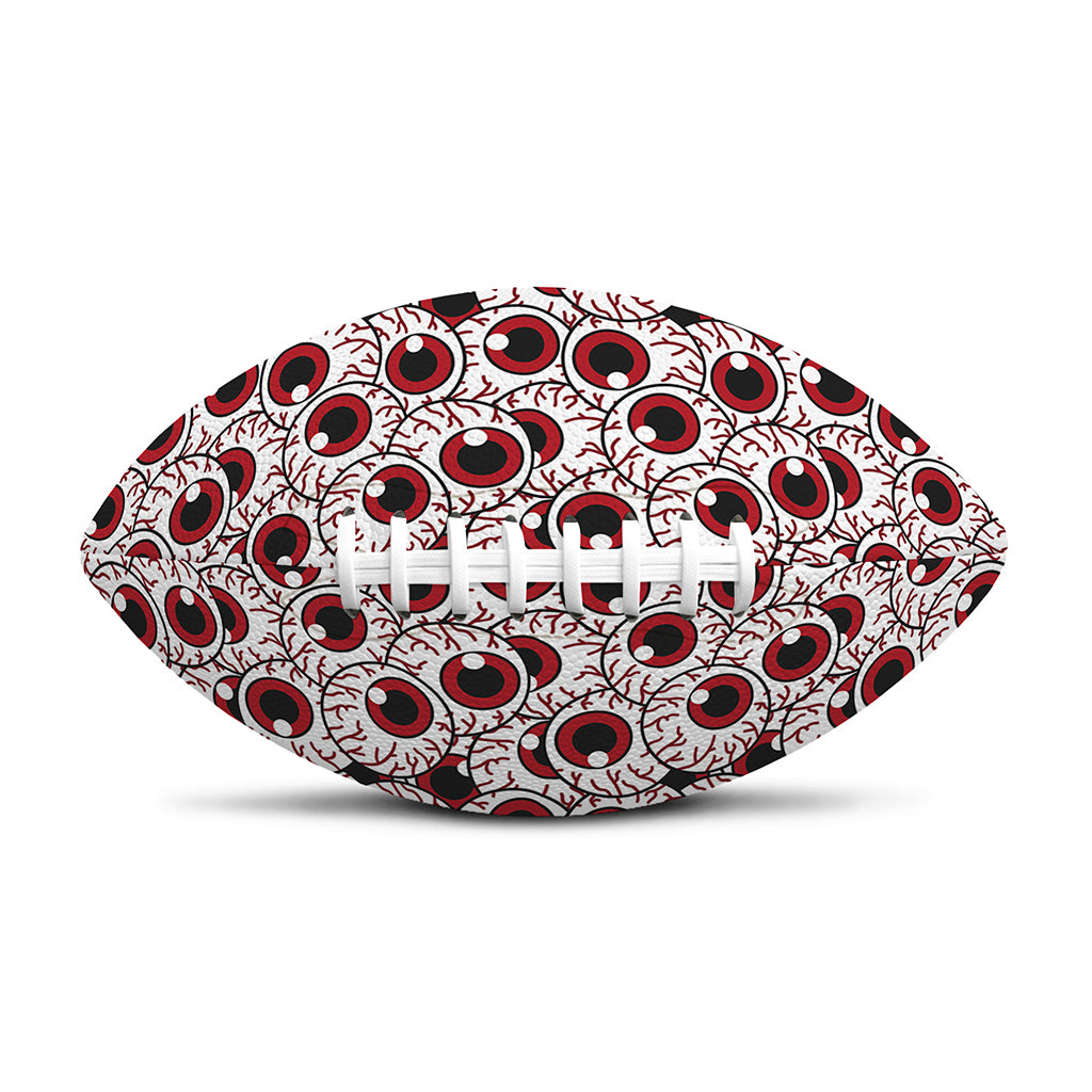 Creepy Red Eyeball Pattern Print Rugby Ball