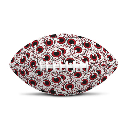 Creepy Red Eyeball Pattern Print Rugby Ball