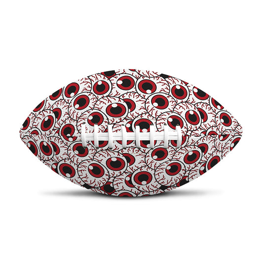 Creepy Red Eyeball Pattern Print Rugby Ball
