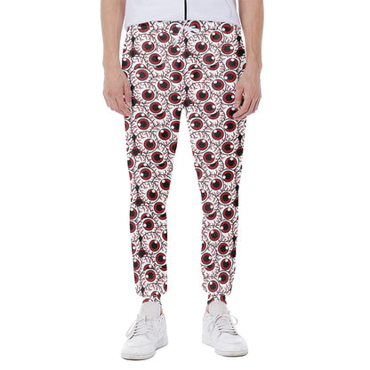Creepy Red Eyeball Pattern Print Scuba Joggers