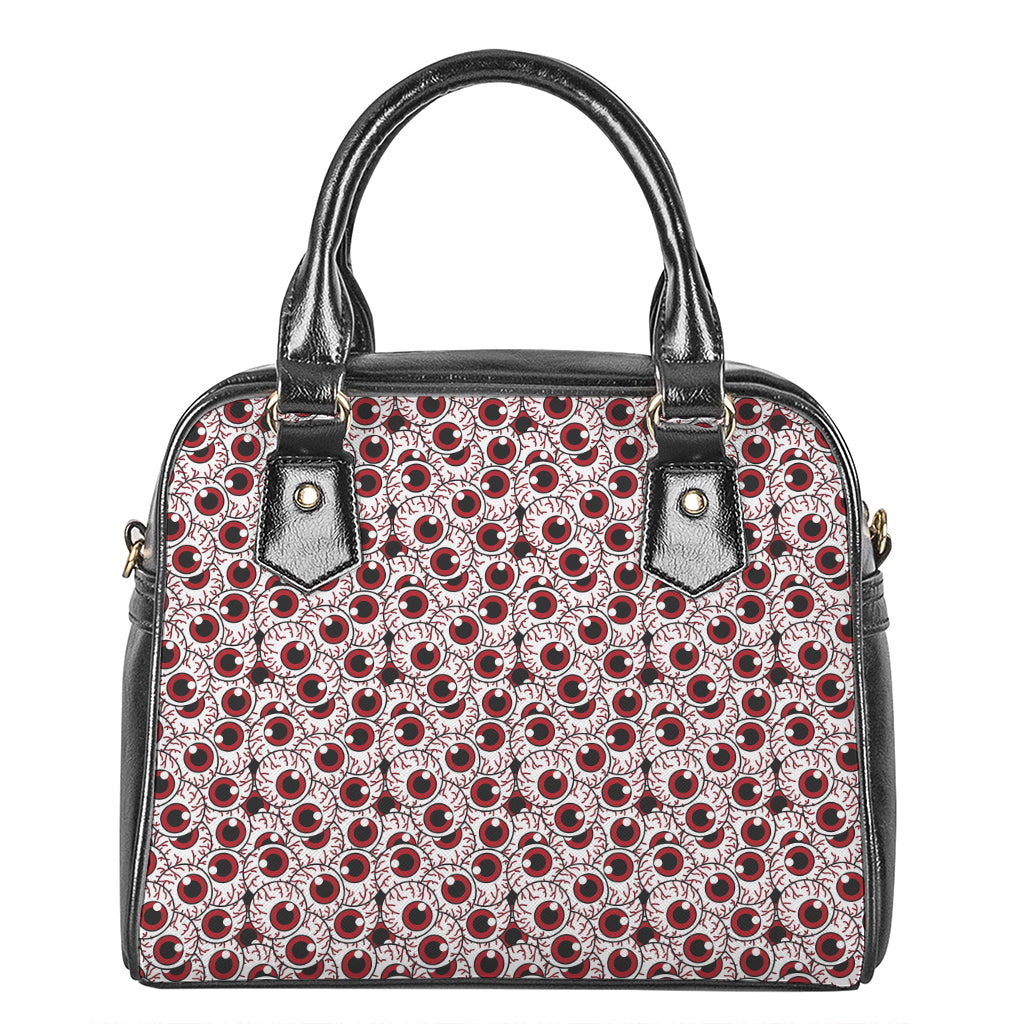 Creepy Red Eyeball Pattern Print Shoulder Handbag