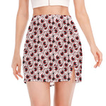 Creepy Red Eyeball Pattern Print Side Slit Mini Skirt