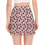 Creepy Red Eyeball Pattern Print Side Slit Mini Skirt