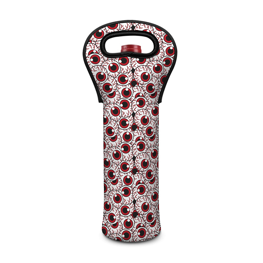 Creepy Red Eyeball Pattern Print Single Neoprene Wine Tote