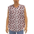 Creepy Red Eyeball Pattern Print Sleeveless Baseball Jersey