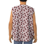 Creepy Red Eyeball Pattern Print Sleeveless Baseball Jersey
