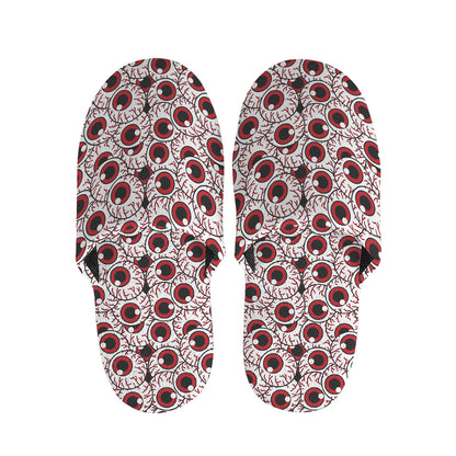 Creepy Red Eyeball Pattern Print Slippers