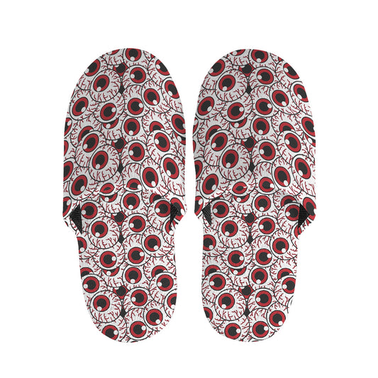 Creepy Red Eyeball Pattern Print Slippers