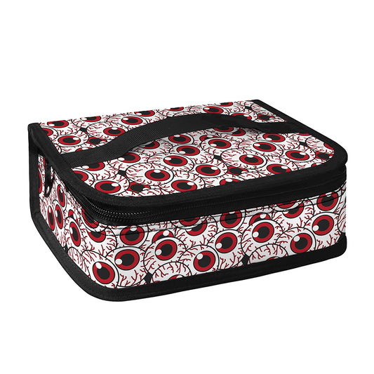 Creepy Red Eyeball Pattern Print Small Lunch Bag