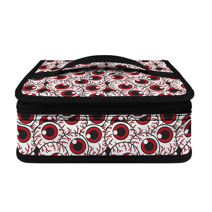 Creepy Red Eyeball Pattern Print Small Lunch Bag
