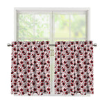 Creepy Red Eyeball Pattern Print Tier Curtains
