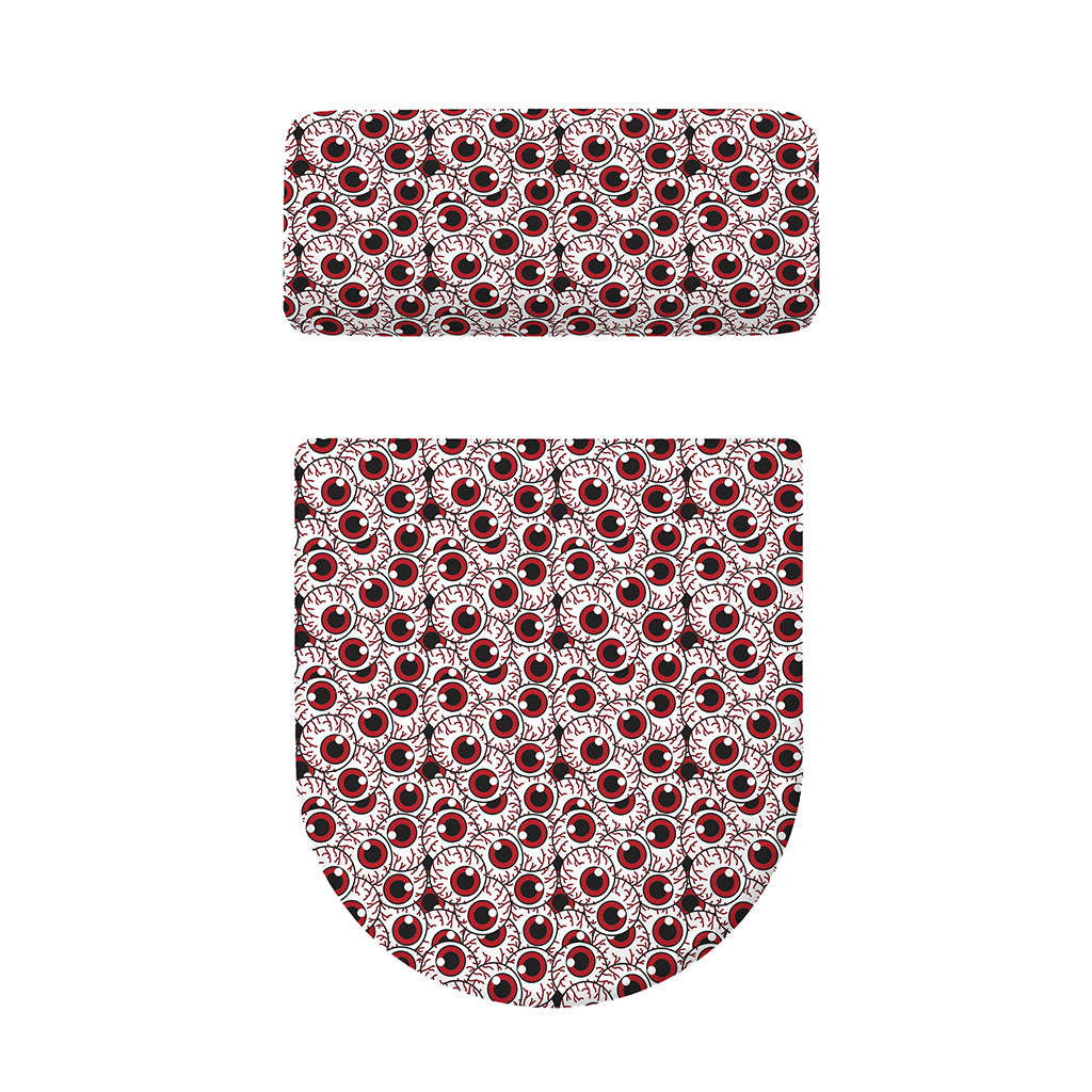 Creepy Red Eyeball Pattern Print Toilet Lid And Tank Cover Set