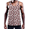 Creepy Red Eyeball Pattern Print Men's Workout Tank Top