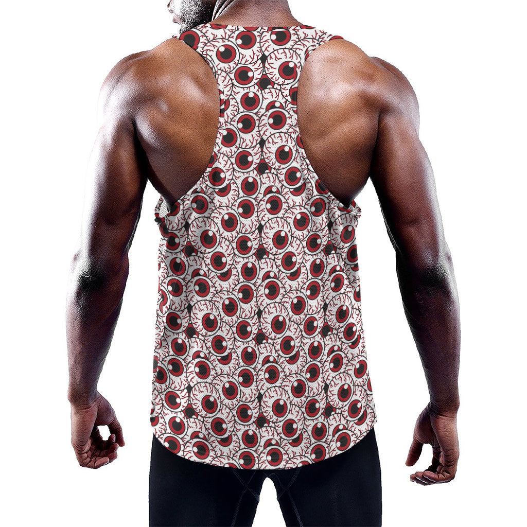 Creepy Red Eyeball Pattern Print Training Tank Top