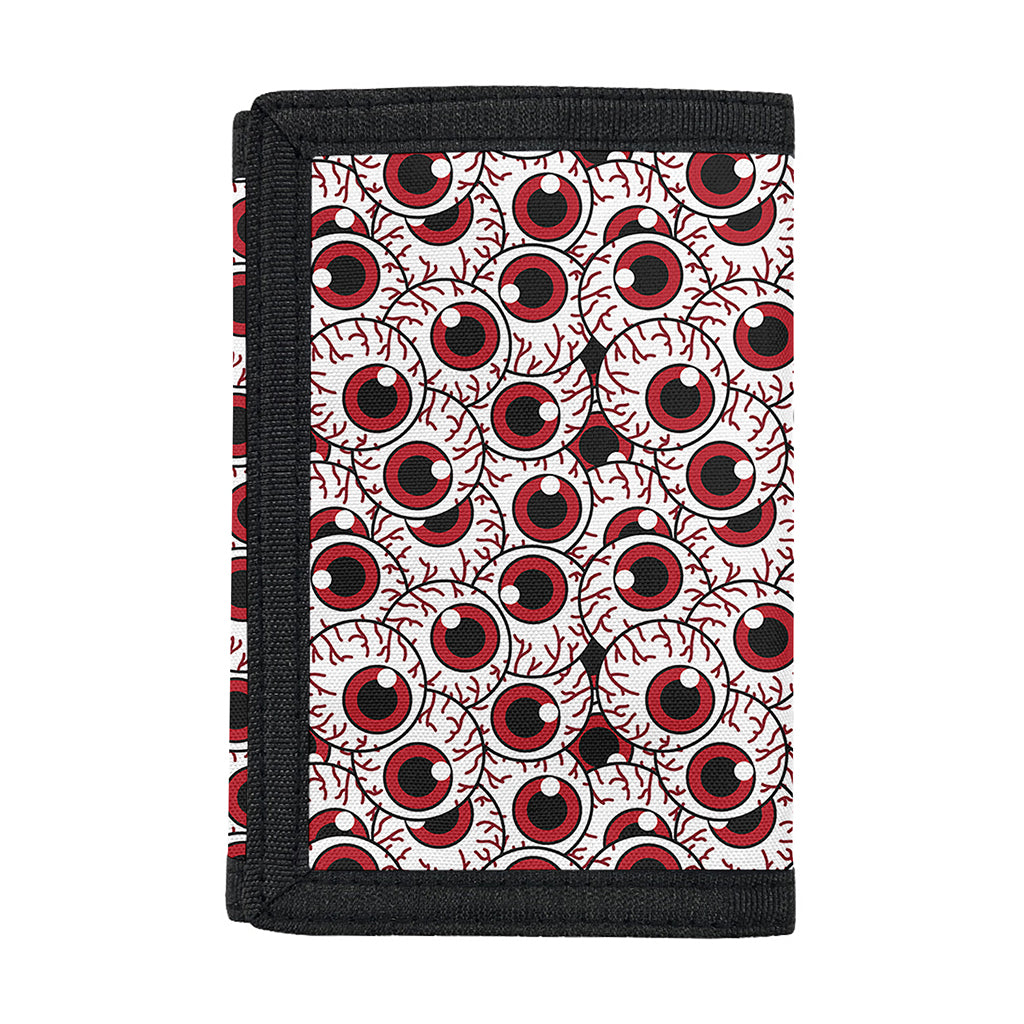 Creepy Red Eyeball Pattern Print Trifold Wallet