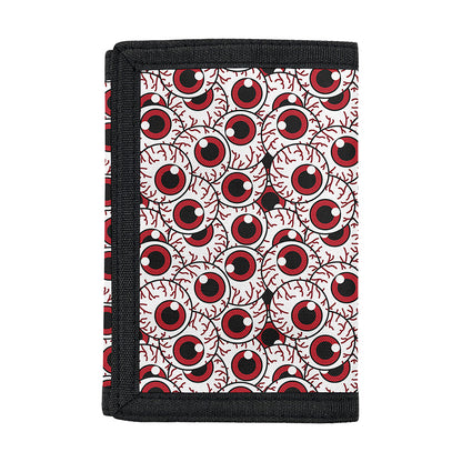 Creepy Red Eyeball Pattern Print Trifold Wallet