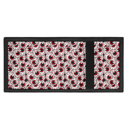 Creepy Red Eyeball Pattern Print Trifold Wallet