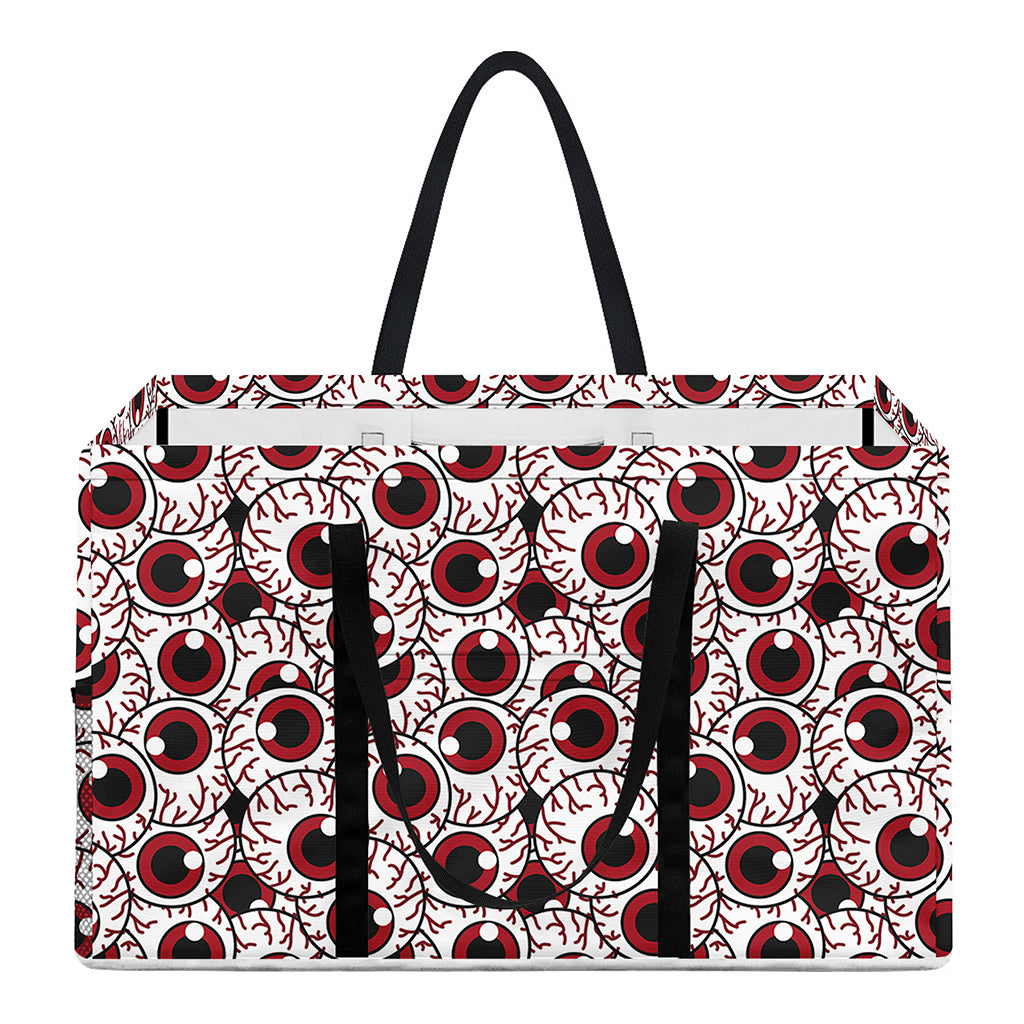 Creepy Red Eyeball Pattern Print Utility Tote Bag
