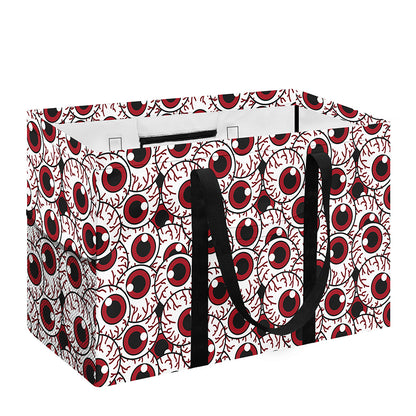 Creepy Red Eyeball Pattern Print Utility Tote Bag